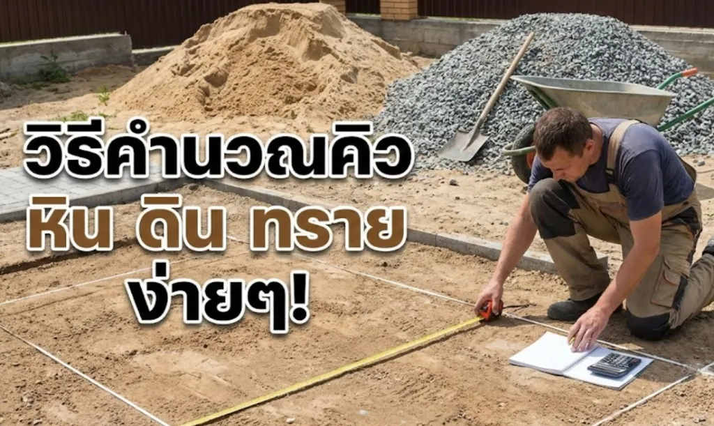 🧮 วิธีคำนวณคิว หิน ดิน ทราย ง่ายๆ ด้วยตัวเอง! สั่งของไม่ขาด ไม่เหลือทิ้ง