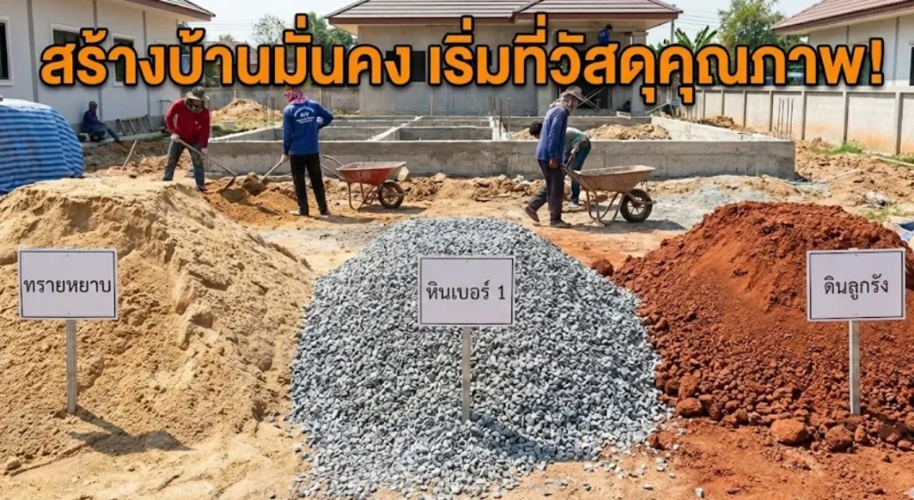 🏗️ เลือกวัสดุก่อสร้างอย่างไรให้ได้ของดี! คู่มือเลือก หิน ดิน ทราย เกรด A สำหรับเจ้าของบ้านมือใหม่
