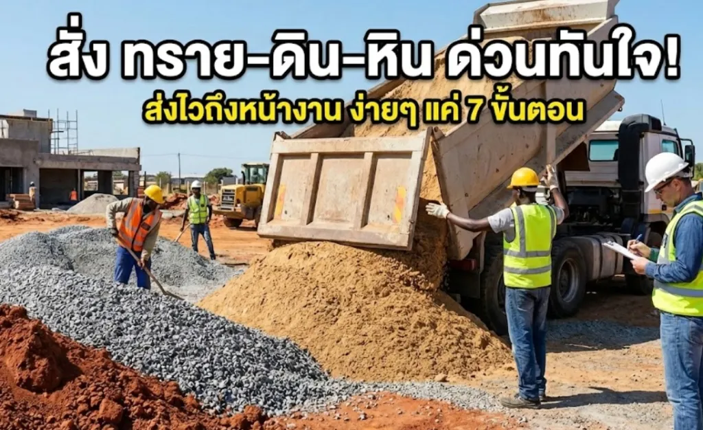 📲 สั่ง "ทราย-ดิน-หิน" ด่วนทันใจ! 7 ขั้นตอนง่ายๆ กับ PSV ส่งไวถึงหน้างาน 🚛