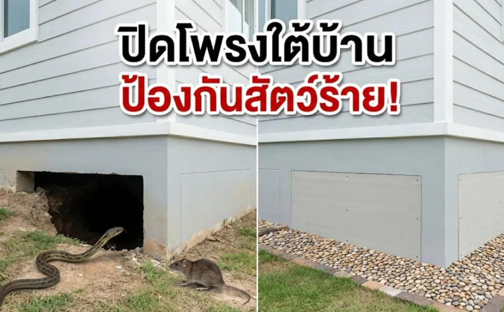 🚫 หมดปัญหาดินทรุด! ปิดโพรงใต้บ้านด้วย Smart Board ป้องกันงูและสัตว์ร้ายกวนใจ โดย PSV
